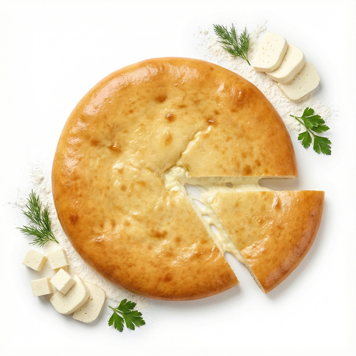 Осетинский пирог на сдобном дрожжевом тесте с адыгейским сыром